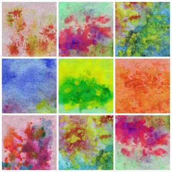 Abstract paint backgrounds: watercolor on a fabric, natural woollen mohair