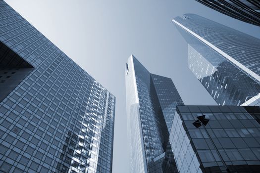 Futuristic corporate office buildings - La Defense, Paris.