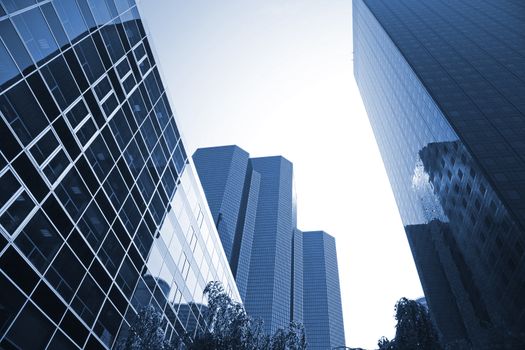 Futuristic corporate office buildings - La Defense, Paris.