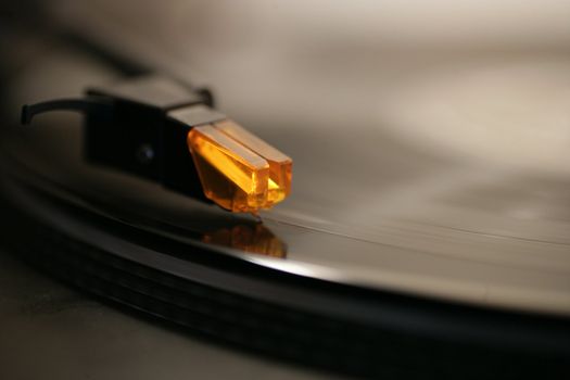 Detail of a record player  very shallow DOF............