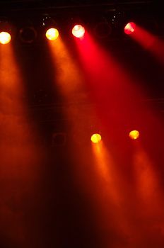 Disco lights at a big pop concert