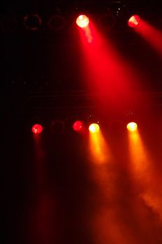 Disco lights at a big pop concert