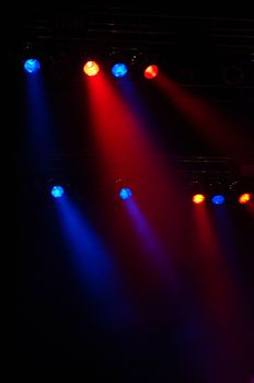 Disco lights at a big pop concert