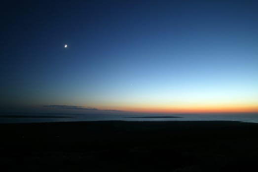 Sea and islands in Croatia at sundown