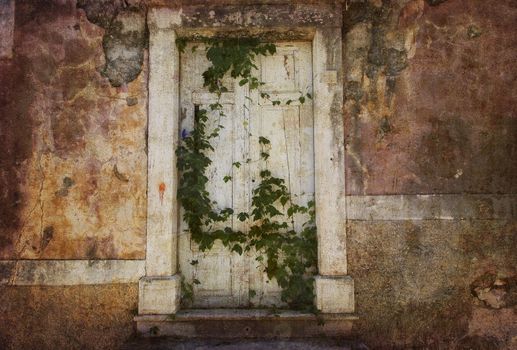 Abandoned Croatian entrance. Several of my images worked together to reflect time and age.