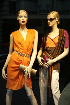 Summer fashion seen through a store window - Berlin , Germany