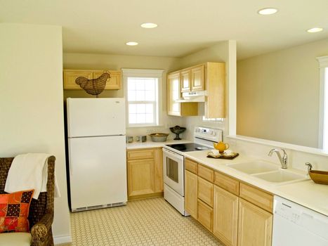 Pretty white galley kitchen