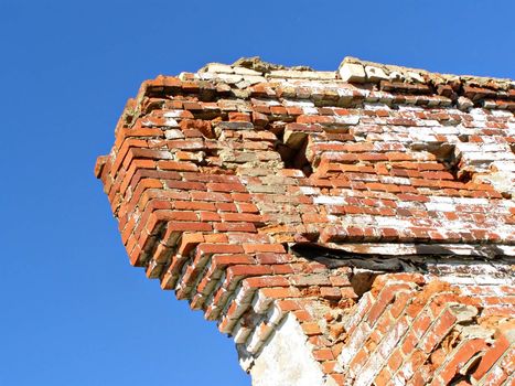destroyed brick building