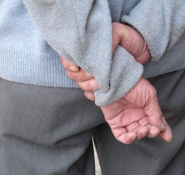 Hands of an old worker.