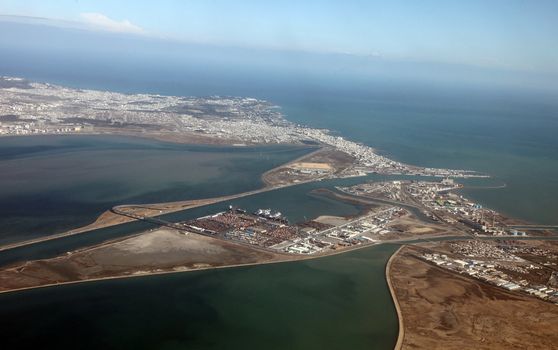 Tunis industrial zone, aerial view