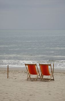 An overcast day with no one at the beach - The Italian Riviera