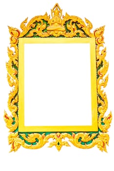 Old Thai picture frame in white background
