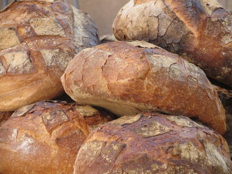 Fresh bread seen on French market.