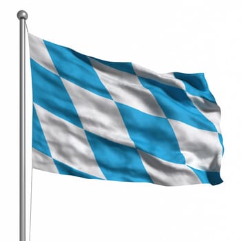 Flag of Bavaria. Rendered with fabric texture (visible at 100%).  Clipping path included.
