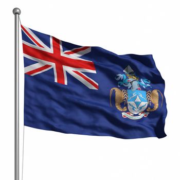 Flag of Tristan da Cunha. Rendered with fabric texture (visible at 100%). Clipping path included.