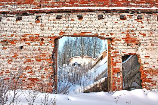 aging brick wall