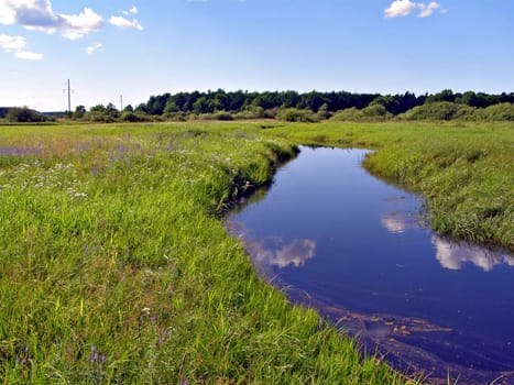 small river on field