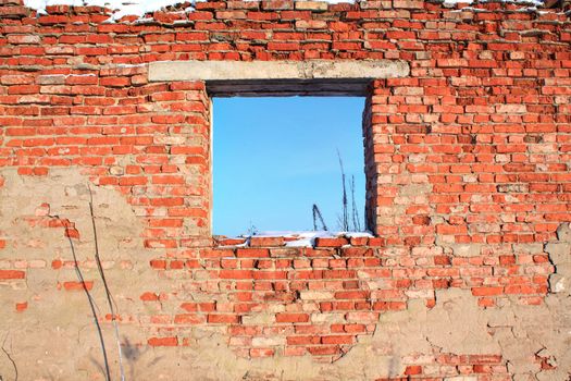 destroyed brick construction