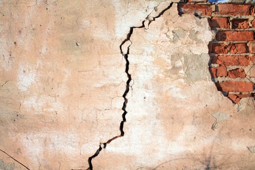 destroyed brick construction