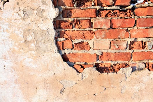 destroyed brick construction
