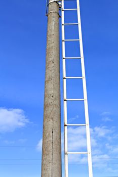 stairway on blue background