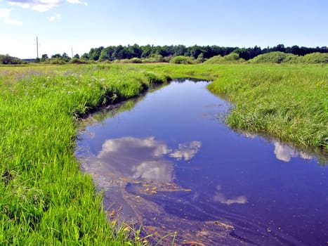 river on field