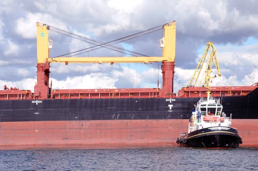 ships in sea harbor in summer time