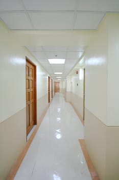long hallway in a big condominium
