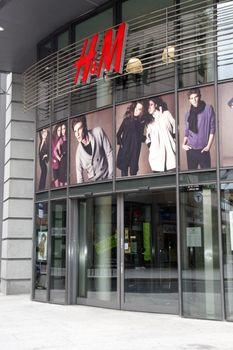 Hennes & Mauritz store entrance in Stenersgata, Oslo, Norway.
