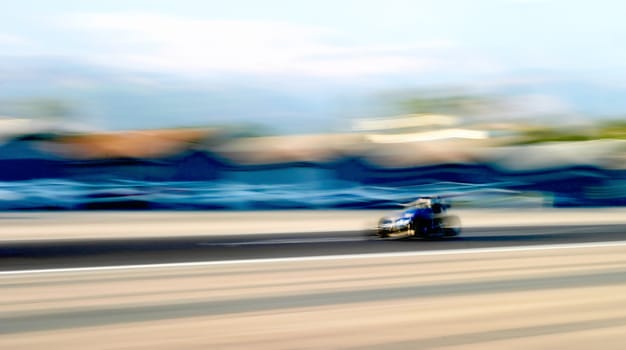 A speed car racing down the air stripe in Santa Paula.