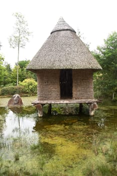 aincent hut in a marsh in the midlands of ireland