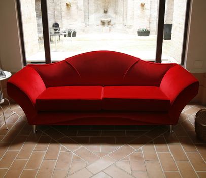 Nice red Italian couch.