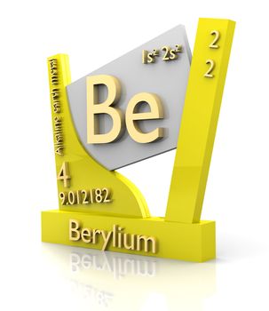 Berylium form Periodic Table of Elements - 3d made
