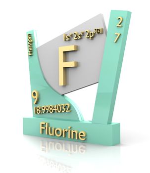 Fluorine form Periodic Table of Elements - 3d made