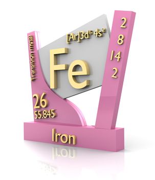 Iron form Periodic Table of Elements - 3d made