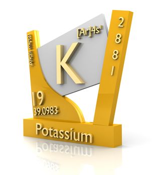Potassium form Periodic Table of Elements - 3d made