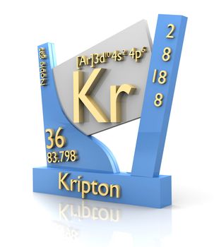 Kripton form Periodic Table of Elements - 3d made
