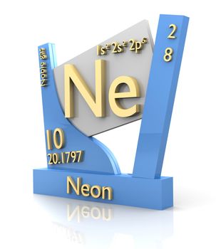Neon form Periodic Table of Elements - 3d made