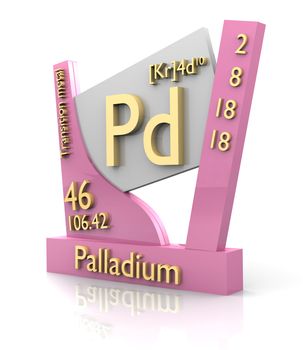 Palladium form Periodic Table of Elements - 3d made