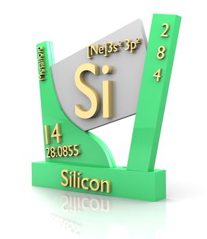 Silicon form Periodic Table of Elements - 3d made