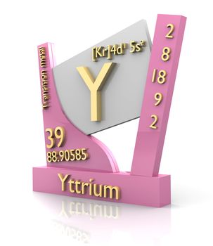 Yttrium form Periodic Table of Elements - 3d made
