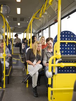 Large group of People going by bus