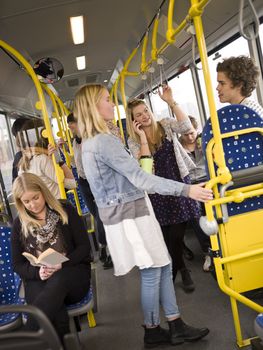 Large group of People going by bus