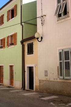 Ancient street in the city of Novigrad Istria Croatia