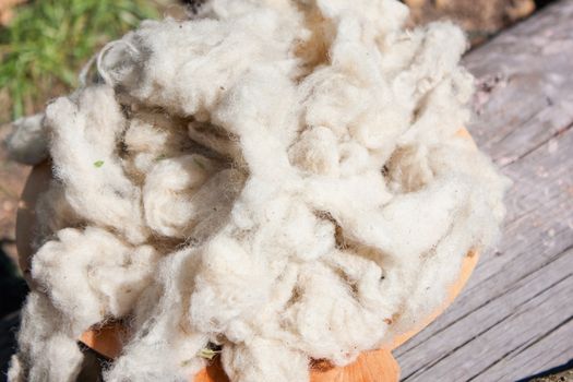 Raw wool ready to be transformed