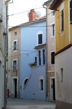 Street in the city of Novigrad, Istria, Croatia