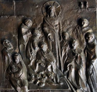 Detail of the door of the Church of St. Peter, Tabgha