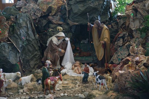 Nativity scene, Capernaum, The Church of the House of Peter