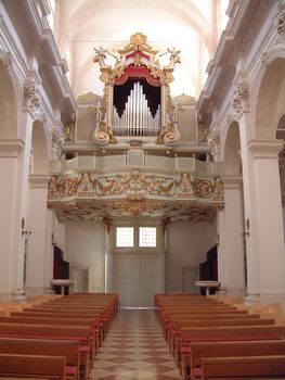 Majestic old organ in Dubrovnik cathedral