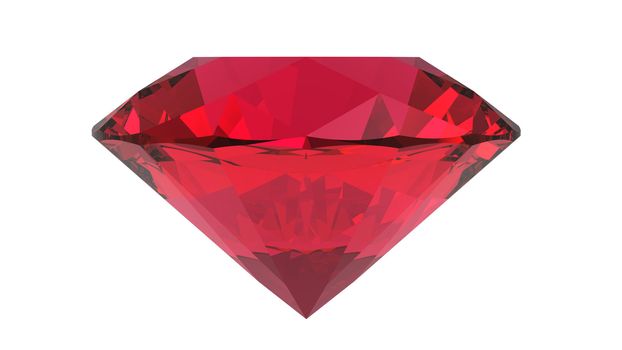 Tourmaline gemstone, 3d render, isolated on white